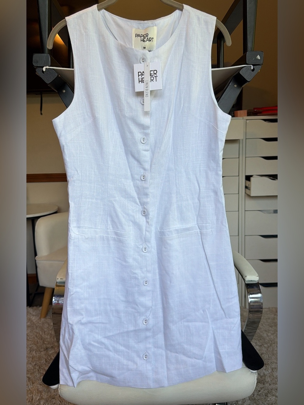 NWT Paper Heart linen white dress